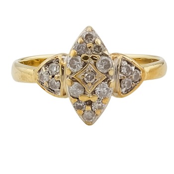 9ct Gold Diamond Cluster Ring Size O